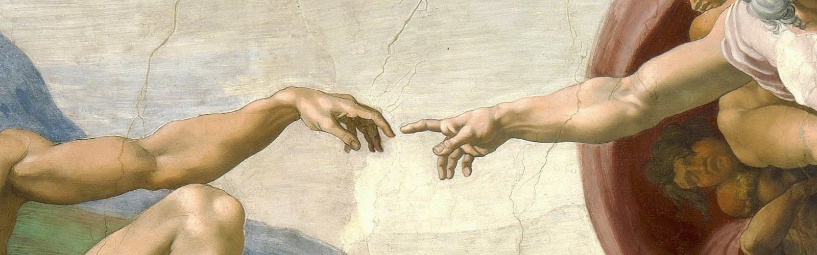 Die Hände aus Michelangelos „Erschaffung Adams“